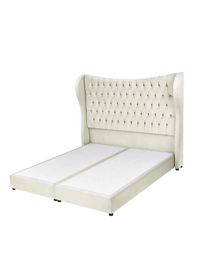 House One Shasho | Velvet Bed Frame - Ivory 