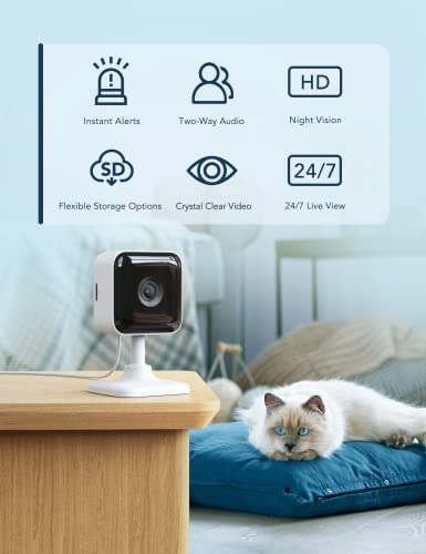 GNCC Indoor Security Camera Dog Camera 1080P Motion Detection, Cameras for Home Security with 2-Way Audio Siren, Night Vision, Cloud & SD Card Storage, Works w/Alexa & Google Home, 2.4G WiFi(only), C2 - Image 2