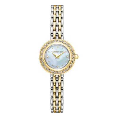 CERRUTI 1881 Women's Matera Analog Women's Watch - White Mother of Pearl Dial, Two-Tone Bracelet