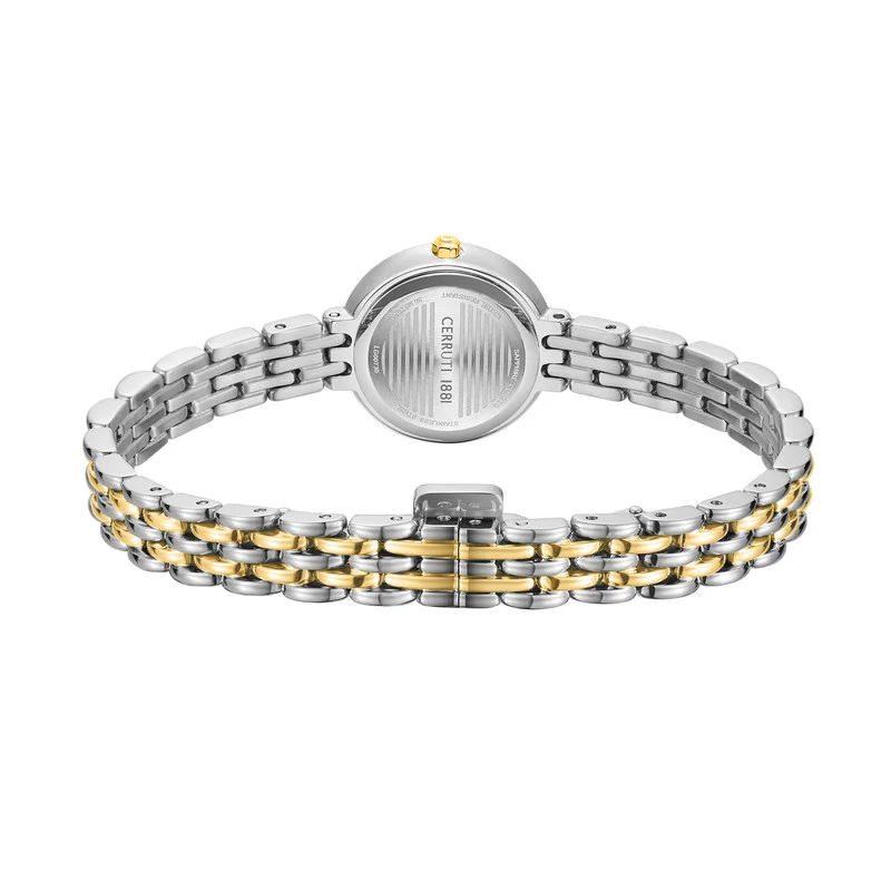 CERRUTI 1881 Women's Matera Analog Women's Watch - White Mother of Pearl Dial, Two-Tone Bracelet