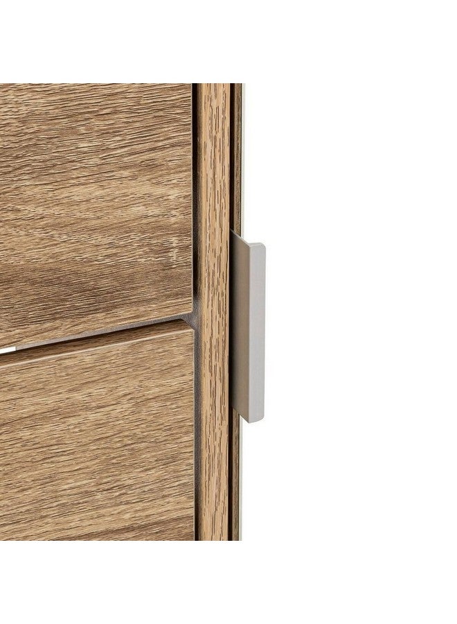 Five Simply Smart Natural Oak Effect Floor Standing Shoe Rack with Mirror Brown 155.4 x 23.3 x 85 cm 202304 - Image 5