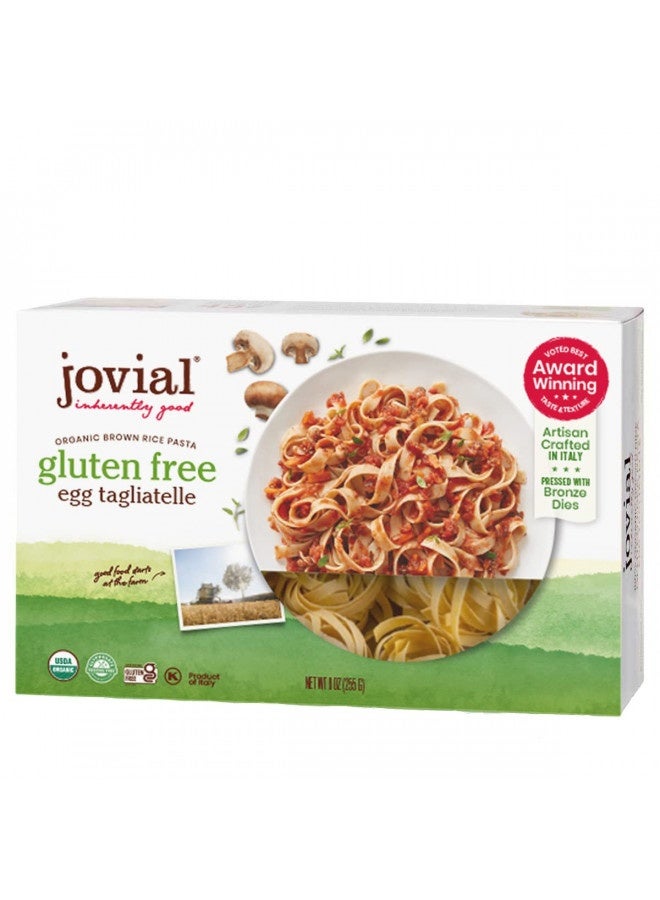 Jovial Whole Grain Brown Rice Egg Tagliatelle Pasta - Pasta Tagliatelle, Tagliatelle Pasta, Whole Grain Pasta, Organic Pasta, Gluten Free, Dairy Free, Brown Rice Pasta, Made In Italy - 9 Oz - Image 1
