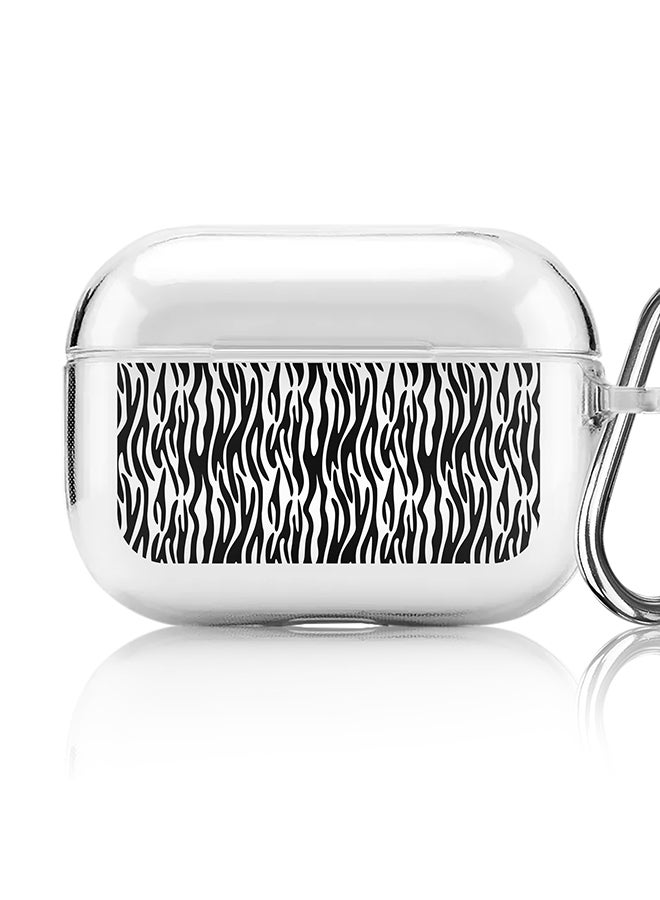 Stylizedd Classic Clear printed Case for Apple AirPods Pro 2nd Generation Thin Transparent Cover [Designed for Apple AirPods Pro 2nd Generation] - Zebra Stripes Print - Image 1