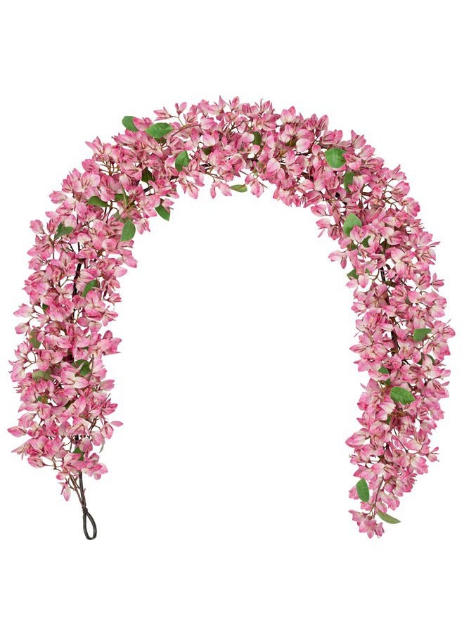 Briful 6ft Bougainvillea Flower Garland – Artificial Silk Floral Vine with Built-in Hook Faux Flower Garland for Backdrop Table Wall Wedding Party Home Decoration(Pale Pink) - Image 1