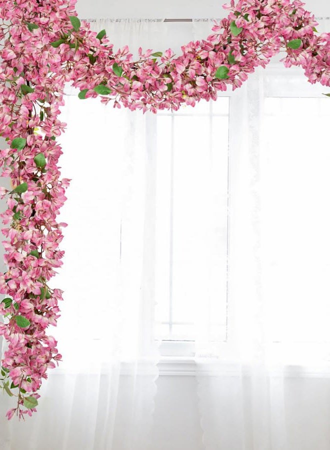 Briful 6ft Bougainvillea Flower Garland – Artificial Silk Floral Vine with Built-in Hook Faux Flower Garland for Backdrop Table Wall Wedding Party Home Decoration(Pale Pink) - Image 4