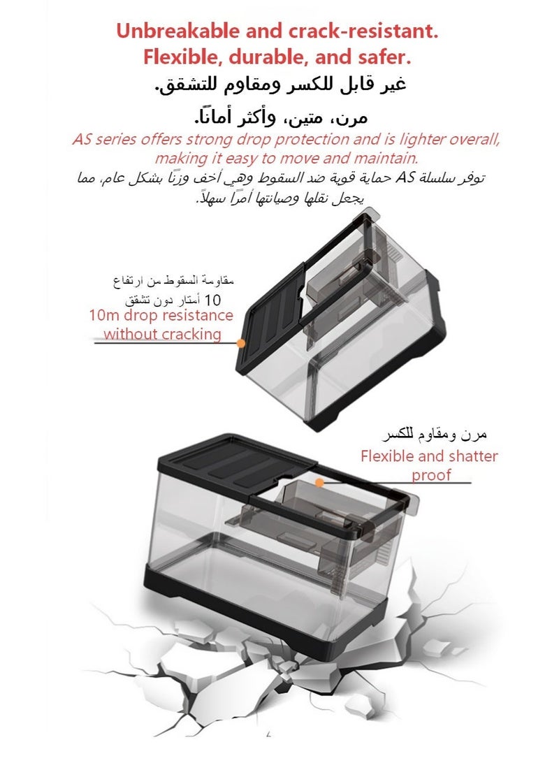 مجموعة متكاملة لحوض السلاحف والأسماك، موطن مائي وبري مع منصة تشمس، فلتر، إضاءة LED، ملحقات كاملة للسلاحف والأسماك - Image 2