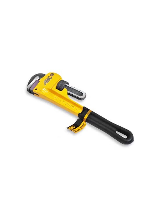 ABC 14 Inch Heavy Duty Pipe Wrench , Adjustable Jaw with Strong Teeth, Non Slip Comfortable Handle, Ideal for Loosening and Tightening Pipes, Valves, Metal Parts, for Plumbing, Workshop & Technician Use - Image 3