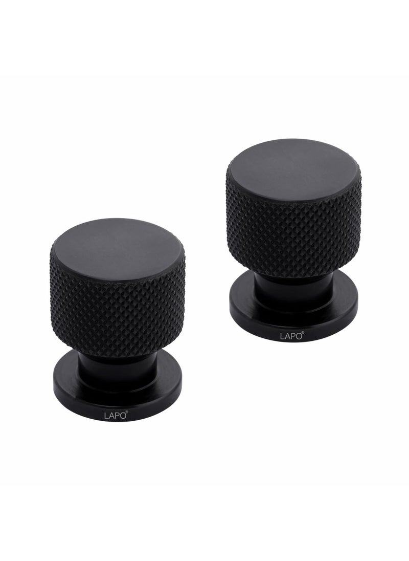 LAPO LAPO 2 Pack Aluminum Drawer KnobCabinet Knobs Drawer Pulls Sleek Black Finish Perfect for Home Office Drawers Pack of 2  - Image 1