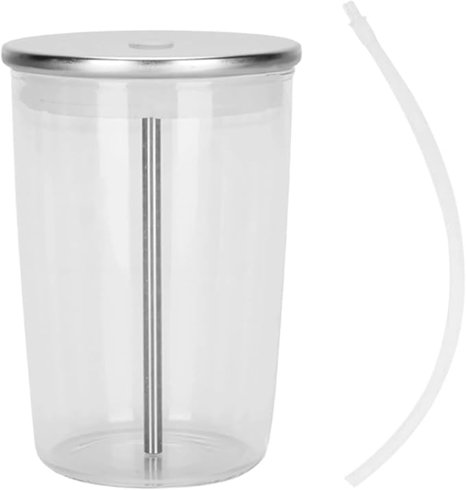 كوب حليب زجاجي شفاف أبيض، وعاء رغوة، متوافق مع ماكينة قهوة يوروي وجورا HP3 وHP1 وHP2 وENA8 وZ6X3X7 - Image 1