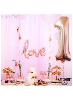 KATCHON Rose Gold Number 1 Balloon for 1st Birthday or Anniversary Decoration 40 Inch  - Image 4