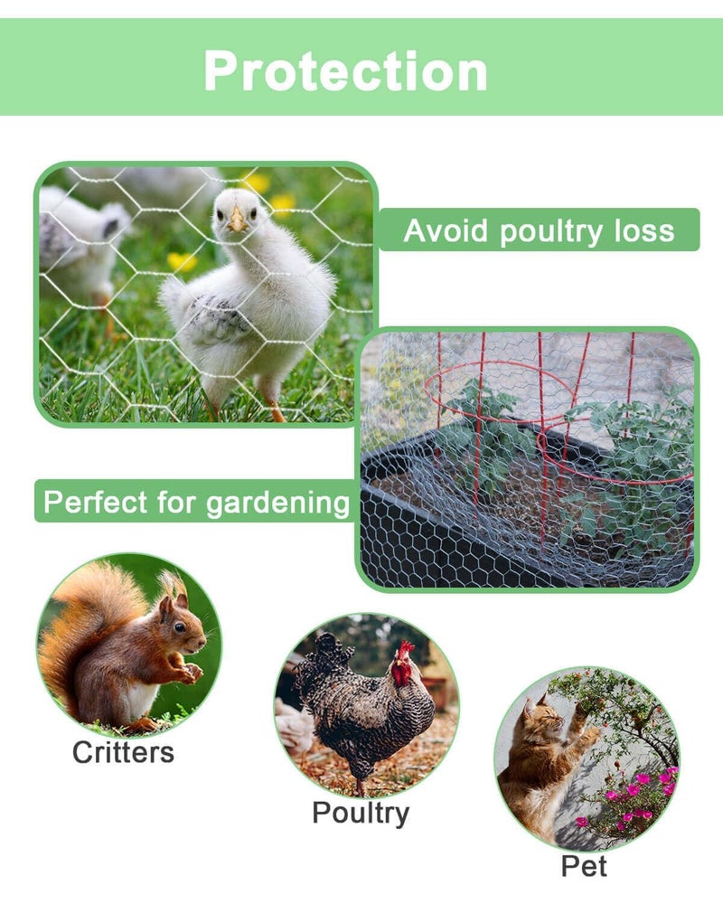 vensovo Galvanized Chicken Wire Mesh Roll 16.5" x 236", 0.8 Inch Hexagonal Poultry Netting Fence for Garden, Rabbits, Chicken Coop, Plant Protection & DIY Crafts - Image 5