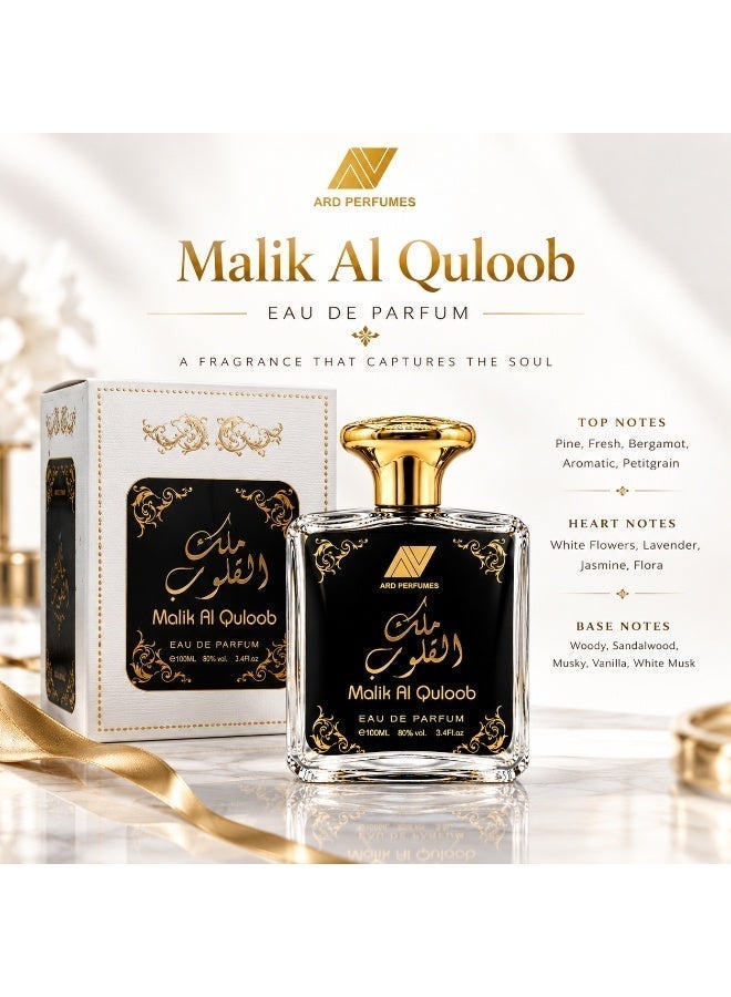 Ard Perfumes Malik Al Quloob Eau de Parfum for Men – 100ml EDP, Aromatic Woody Fragrance with Lavender, Sandalwood & Vanilla - Image 4