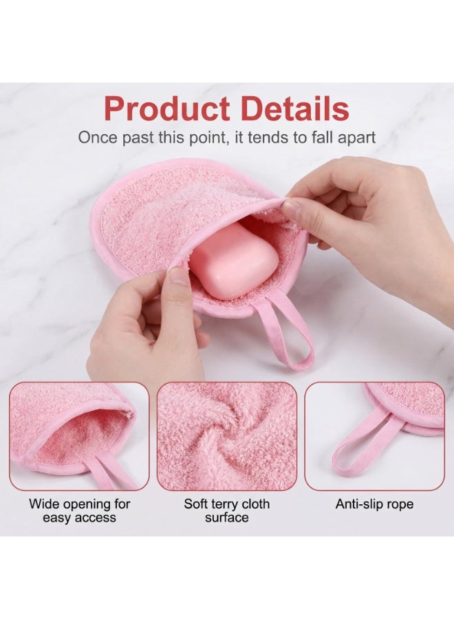 4 Pack Multi-Color Exfoliating Soap Saver Bags Reusable Bath Loofah Sponge Soft Body Scrubber Pouch Gentle Cleansing Tool for Face and Body for Men and Women Daily Shower Use - Image 3