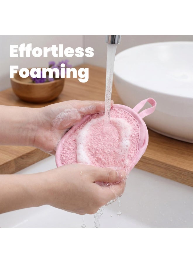 4 Pack Multi-Color Exfoliating Soap Saver Bags Reusable Bath Loofah Sponge Soft Body Scrubber Pouch Gentle Cleansing Tool for Face and Body for Men and Women Daily Shower Use - Image 5