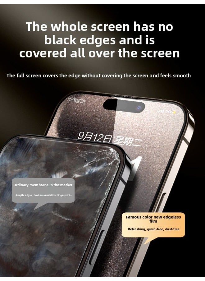 Generic - Applicable To For Iphone11 Tempered Film 15 For Iphone 14Pro Max Anti-Peep Film 12Pro Full Screen Max Mobile Phone 13-Colour:[blue Light Version] [3 Pieces] Eye Protection And Anti-blue Light◉Comes With Film Applicator + Rear Film-Size:For Iphone 14 Plus - Image 1