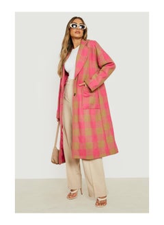 Bright Check Wool Look Coat