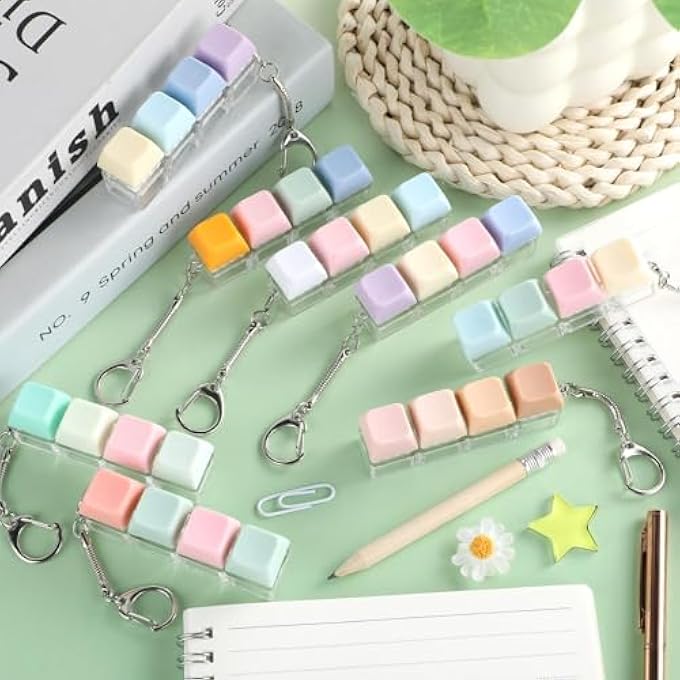 OBUSATT 12 Pcs Keyboard Fidget Toys Stress Relief Fidget Clicker Keyboards Set Colorful Keyboard Decompression Toys Button Stress Relief Gifts for Adults to Relieve Stresses Pass Time Party Giveaways Favors - Image 4