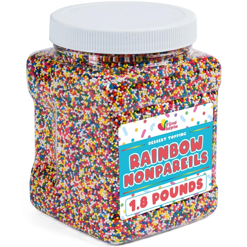 Rainbow Nonpareil Sprinkles 18 Pounds NonPareil Sprinkles for Ice Cream Bulk Rainbow Sprinkles For Cookies Cupcakes Cake Decorating Mini Round Birthday Sprinkles