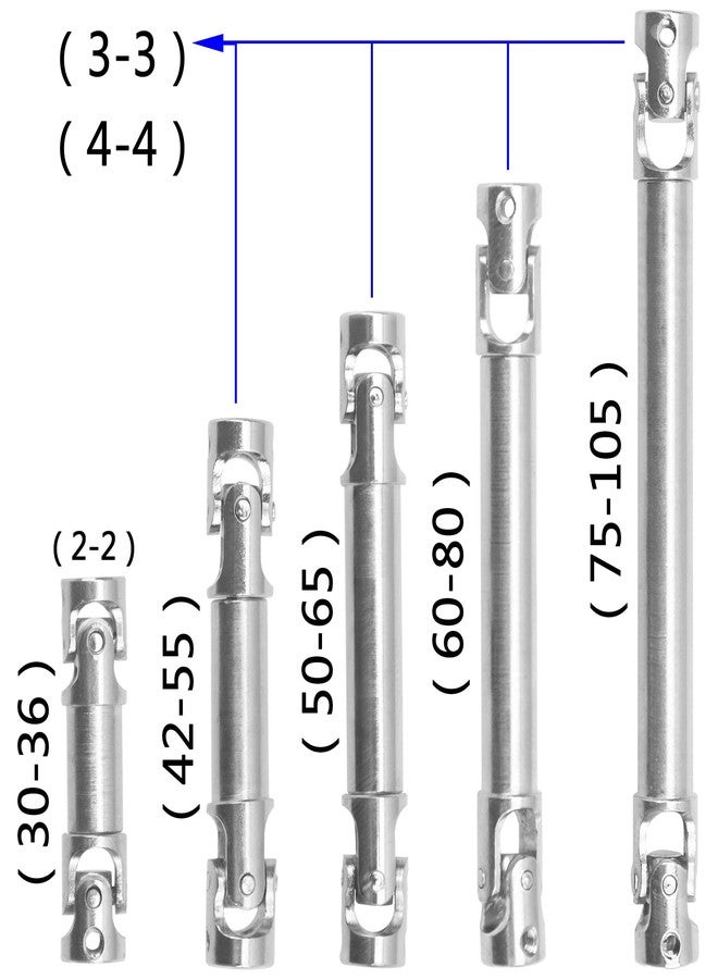 Vgoohobby 2Pcs Vgoohobby 2mm 3mm 4mm Metal RC Drive Shaft CVD Driveshaft Compatible with WLtoys Axial MN Model WPL Tamiya 1/24 1/18 1/16 1/14 1/12 RC Military Crawler Car Tractor Truck (50-65mm 3-3) - Image 2