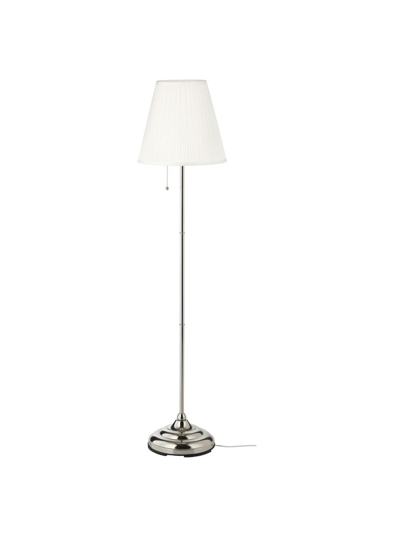 IKEA FRAKTA Floor lamp - nickel-plated/white - Image 1