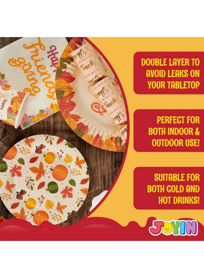 JOYIN 120 PCS Thanksgiving Disposable Dinnerware Dinner Plate, Thanksgiving Paper Plates and Napkins Sets, Thanksgiving Party Favor Supplies, Thanksgiving Decorations, Thanksgiving Fall Plates Napkins - Image 5