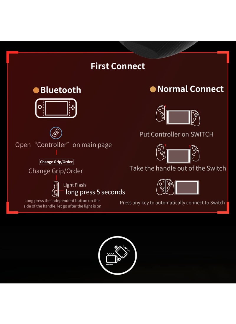 IINE NEW IINE Wake up Right Left Wireless Controller Joypad Joystick Bluetooth Gamepad Black Auto Fire Mapping for Switch  - Image 5