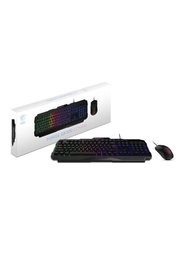 MSI Forge GK100 Wired RGB Gaming Keyboard & Mouse Combo – Full‑Size 104‑Key Membrane Keyboard with RGB Backlit, 7‑Button Gaming Mouse with Adjustable DPI (1000‑6400) – English Layout - Image 5