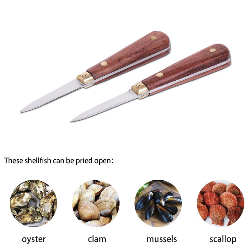 SPEENSUN SPEENSUN Oyster Shucking Knife, Oyster Knife, Oyster Knife Shucker Not Easy to Break and Bend, More Secure with Oyster Shucking Knife Glove (2 Knife and 1 Glove XL), Oyster Shucker Set  - Image 5
