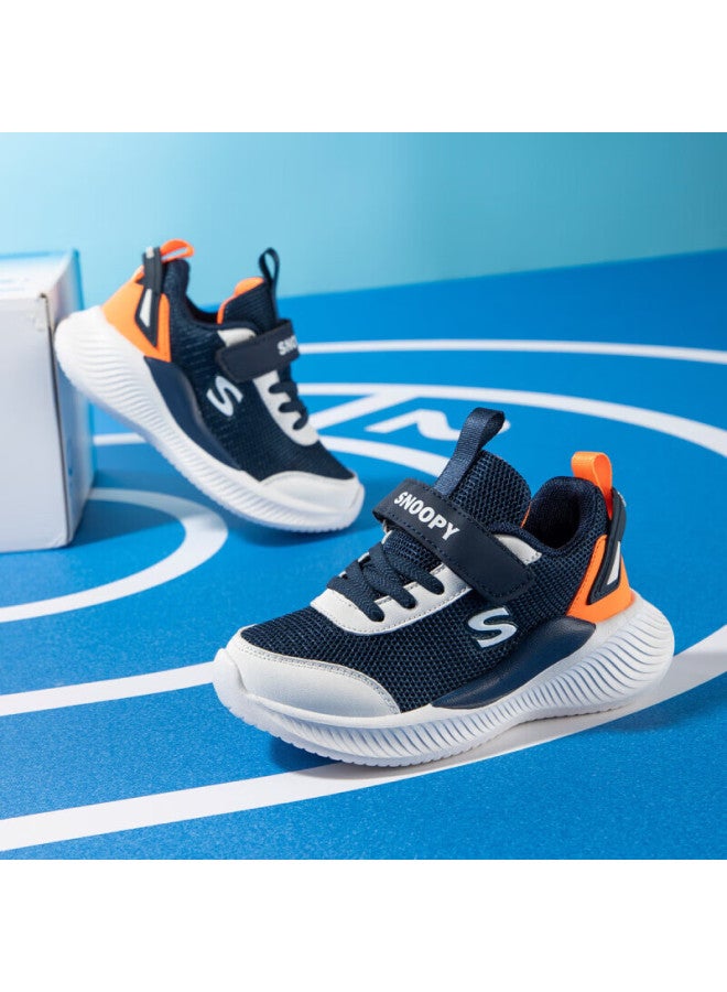Snoopysnoopy Kids Running Shoes Student White Shoes Boys And Girls Shock Absorbing Sports Shoes 3801 Deep Blue 26 - Image 1