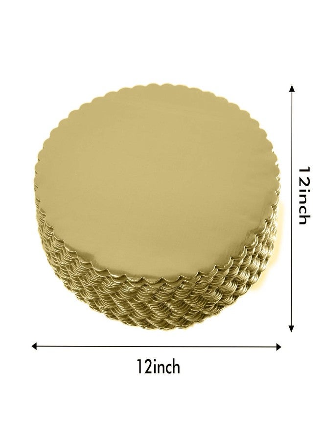 Onemore [25pcs] 12" Gold Cakeboard Round,Disposable Cake Circle Base Boards Cake Plate Round Coated Circle Cakeboard Base 12inch,Pack of 25 - Image 2