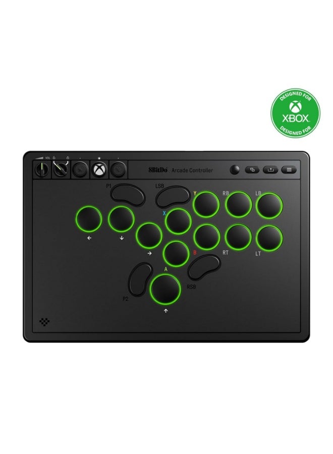 8بت دو وحدة تحكم ألعاب أركيد 8BitDo متعددة الأزرار لأجهزة Xbox Series X|S و Xbox One والكمبيوتر الشخصي، لاسلكية بتردد 2.4 جيجا هرتز، مفاتيح ميكانيكية منخفضة الارتفاع، أزرار قابلة للبرمجة، لوحة دوائر مطبوعة قابلة للاستبدال السريع، إضاءة RGB - مرخصة رسميًا - Image 1