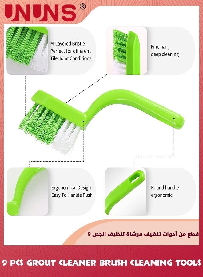 UNUNS Grout Brush Cleaner,9 Pack Tile Brushes Joint Set,Mould Cleaner Brush,Kitchen Bathroom Cleaning Tools Deep For Window Door Track,Stove Tops,Shower,Kitchen,Seams,Floor Lines  - Image 4