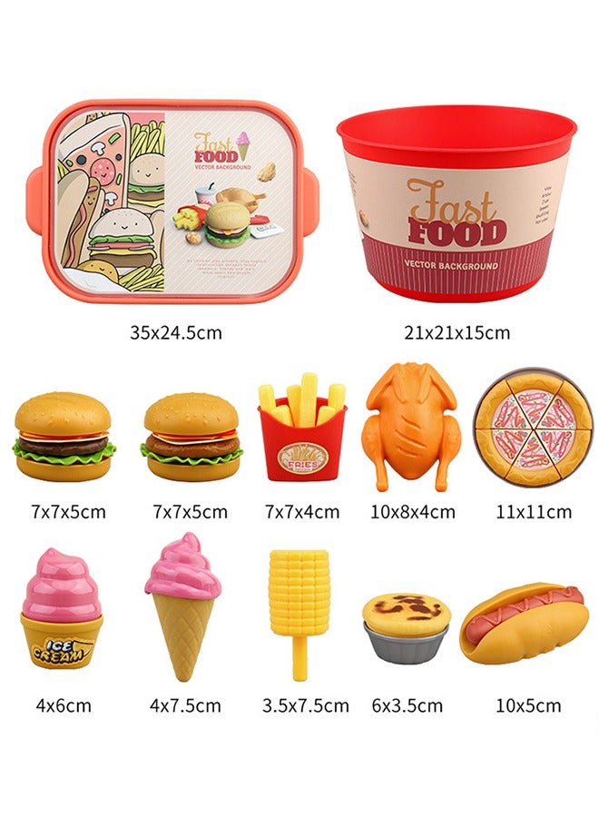Pretend Play Food Sets for Kids Kitchen, Pizza Toy Food  Cutting Fake Food, Play Kitchen Toys Accessories, Pretend Food Toys for Toddlers Boys Girls Birthday Gift - Image 4