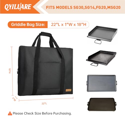 QYILUARE Heavy Duty 1680D Medium Griddle Bag Compatible with Camp Chef Single Burner Griddle Carry Bag - SG30, CGG16, SG14, FG20, MSG20-22" L x 1" W x 18" H - Image 2