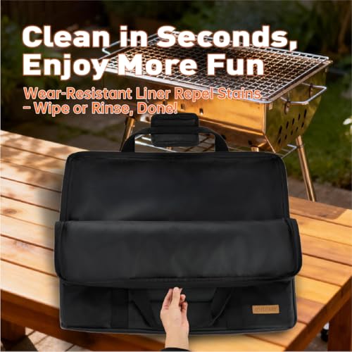 QYILUARE Heavy Duty 1680D Medium Griddle Bag Compatible with Camp Chef Single Burner Griddle Carry Bag - SG30, CGG16, SG14, FG20, MSG20-22" L x 1" W x 18" H - Image 4