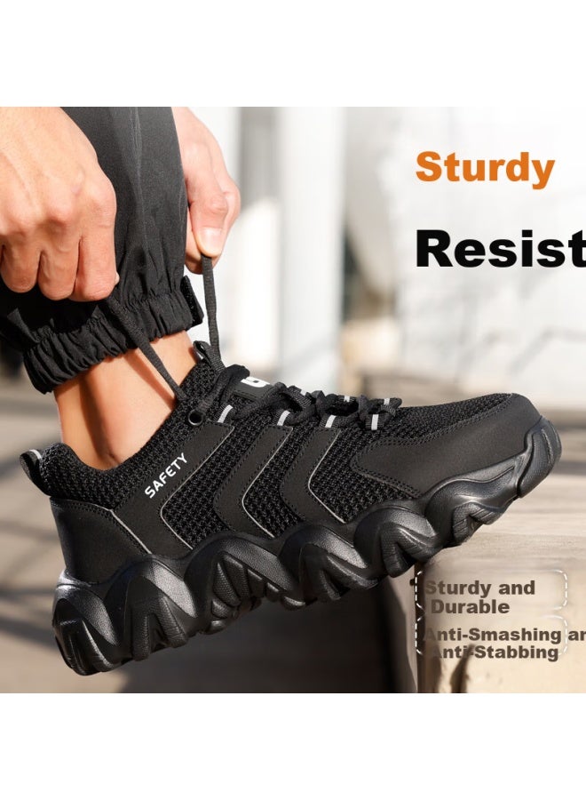 Jingtu Men'S Summer Breathable Steel Toe Cap Anti-Smashing Anti-Piercing Lightweight Safety Work Shoes 3073Nt 43 - Image 4