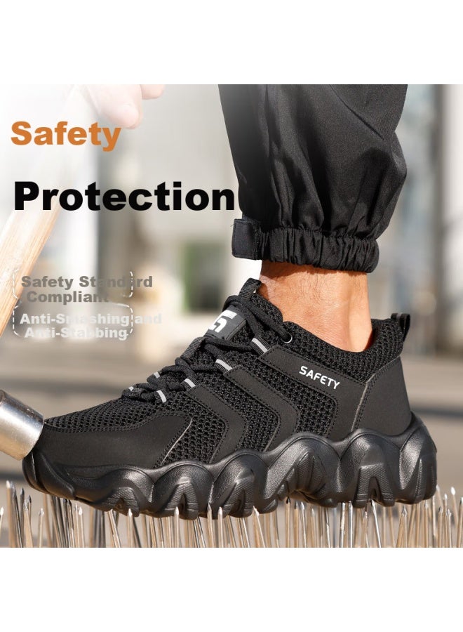 Jingtu Men'S Summer Breathable Steel Toe Cap Anti-Smashing Anti-Piercing Lightweight Safety Work Shoes 3073Nt 43 - Image 5
