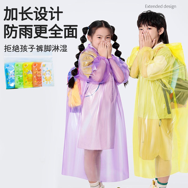 Adult Children'S Disposable Raincoat Extended Conjoined Pullover Foot Cover Portable Raincoat - Image 4