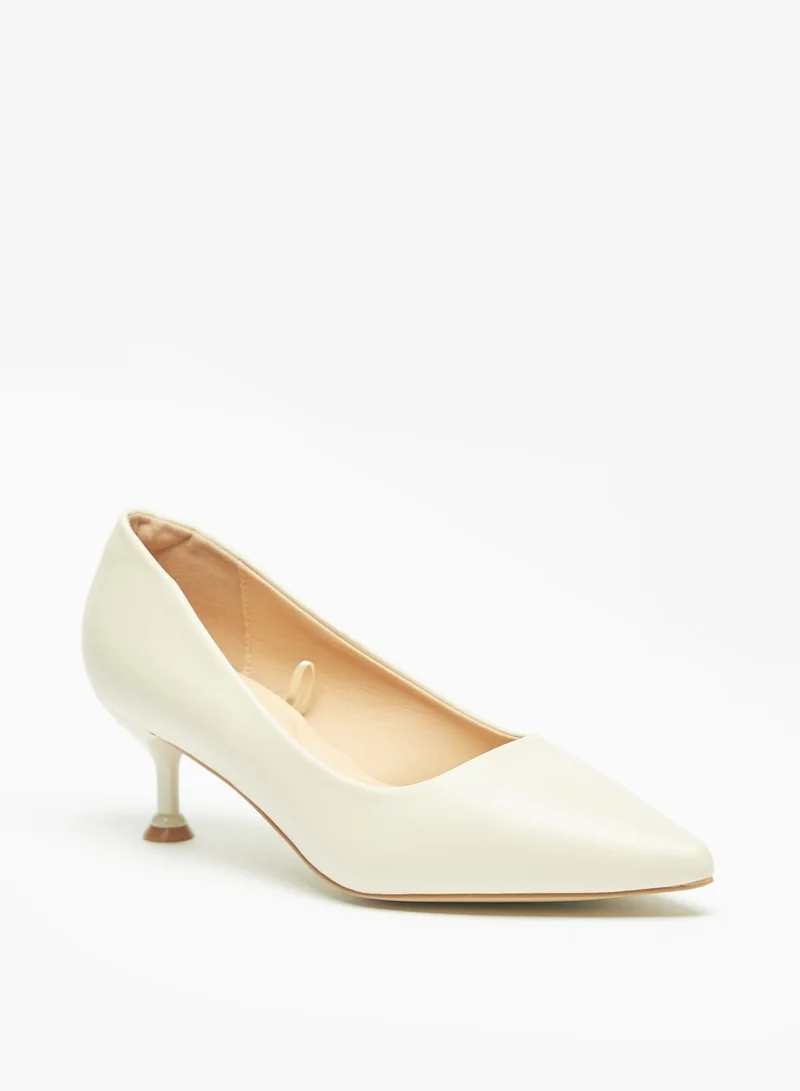 فلورا بيلا Solid Slip-On Pumps with Kitten Heels