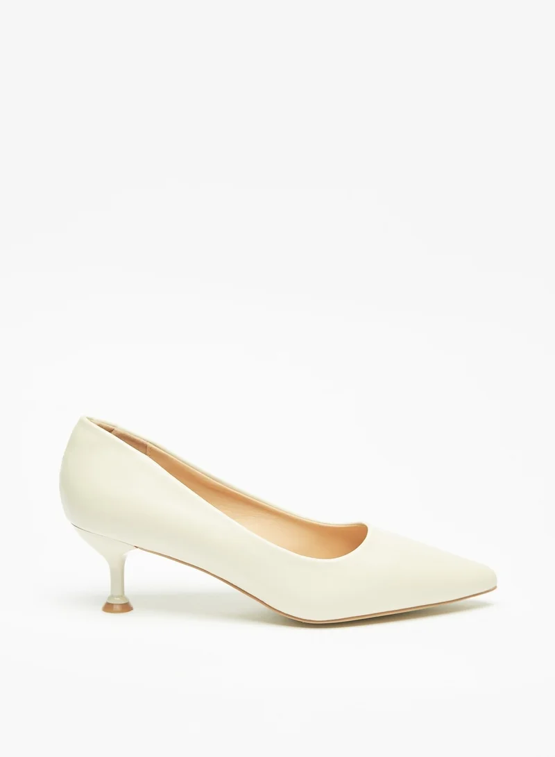 فلورا بيلا Solid Slip-On Pumps with Kitten Heels