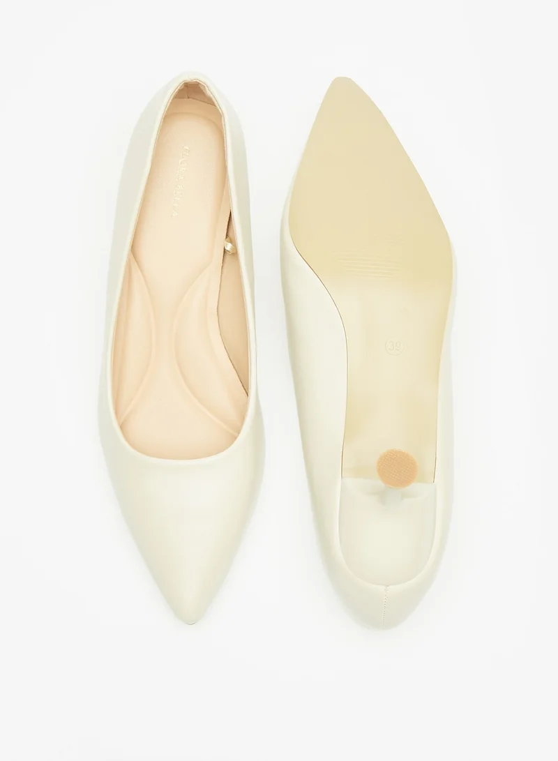 فلورا بيلا Solid Slip-On Pumps with Kitten Heels