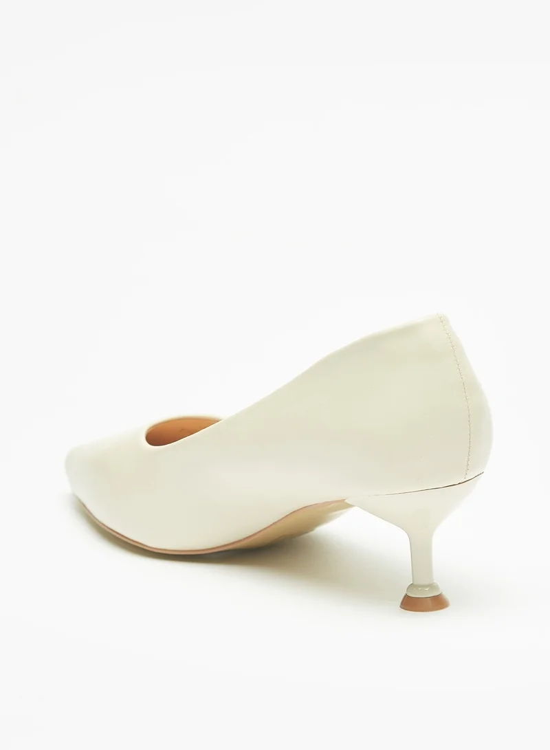 فلورا بيلا Solid Slip-On Pumps with Kitten Heels