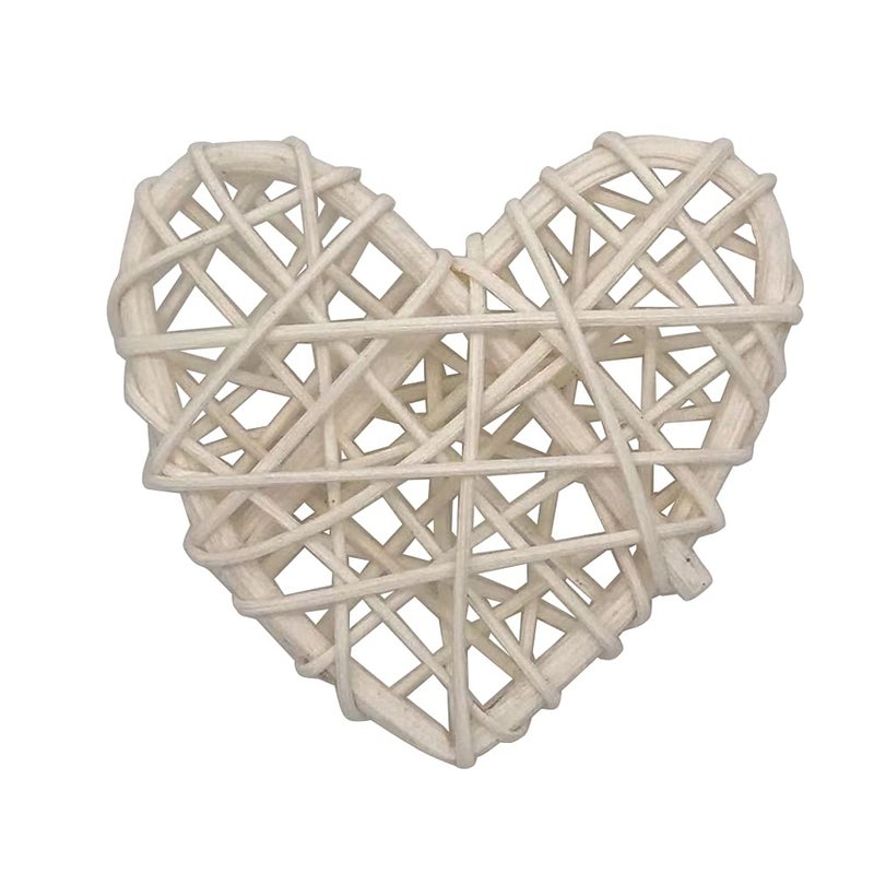 Cartsyou Heart Rattan Ball Sepakraga Vase Filler Ball Craft Photo Shooting Props for Garden Home Decor Christmas Tree Ornament Wedding Birthday Valentine's Day Baby Shower Party (White 5cm 20pcs) - Image 2