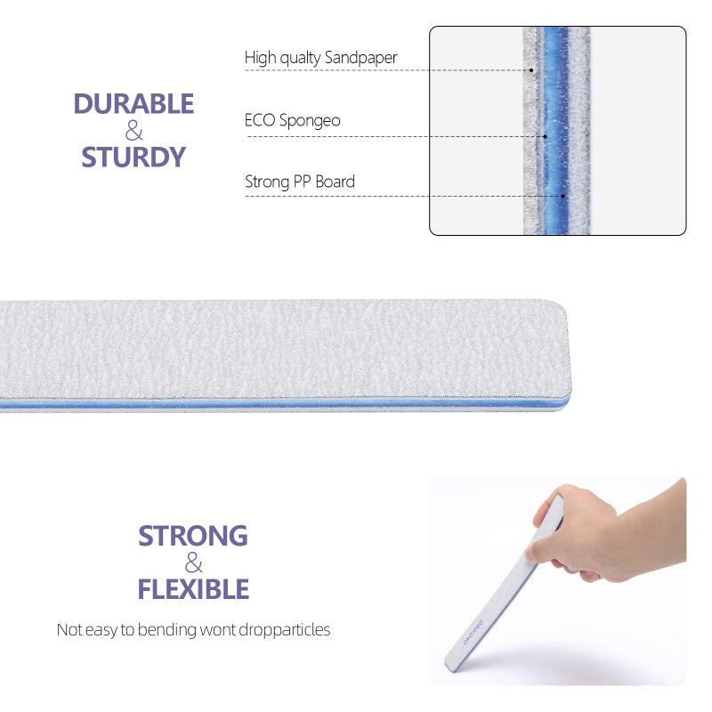 BTYMS 80/80 Grit Nail File - Professional Double-Sided Coarse Emery Boards for Shaping Acrylic & Gel Nails - Image 3