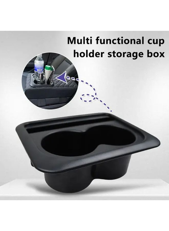 Universal Car Cup Holder Center Console Armrest Pillow With Phone Storage Black Durable Plastic Multi Functional Organizer For Vehicle Interior Accessories Sleek Design Sturdy Construction Car Cup Holder Coaster Tray Set Drink Interior Accessories For Women - Image 1