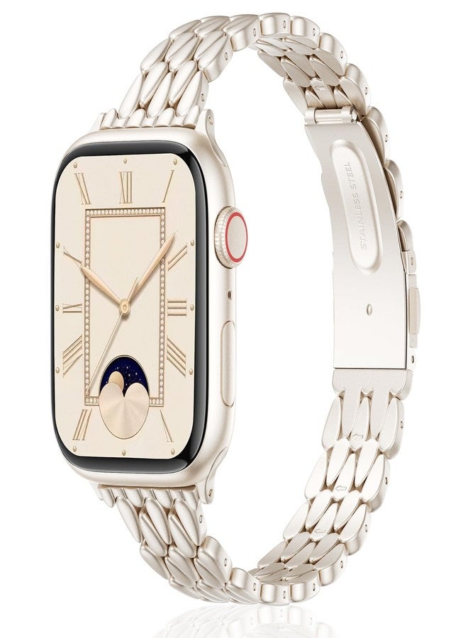 VISOOM Slim Starlight Iwatch Bands Compatible With Apple Watch Bands 38/40/41/42mm Women - Thin Metal Dressy Luxury Cute Designer Apple Watch Series 11 10 Se 9 8 7 6 5 4 3 2 1 Bracelet Bands for Women - Image 1