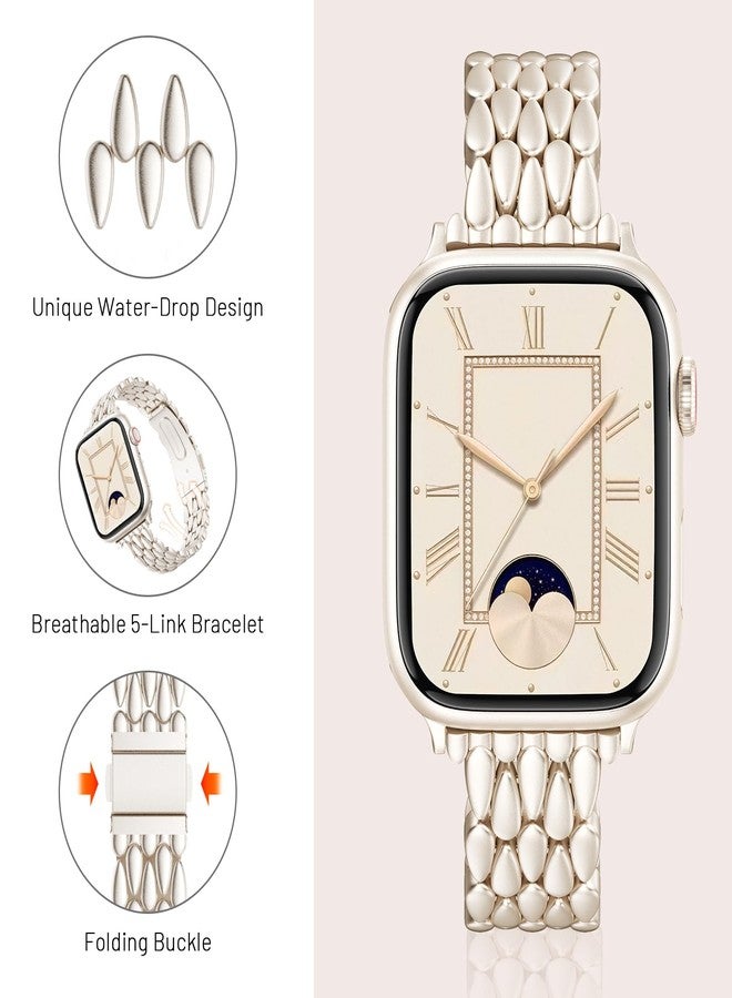 VISOOM Slim Starlight Iwatch Bands Compatible With Apple Watch Bands 38/40/41/42mm Women - Thin Metal Dressy Luxury Cute Designer Apple Watch Series 11 10 Se 9 8 7 6 5 4 3 2 1 Bracelet Bands for Women - Image 5