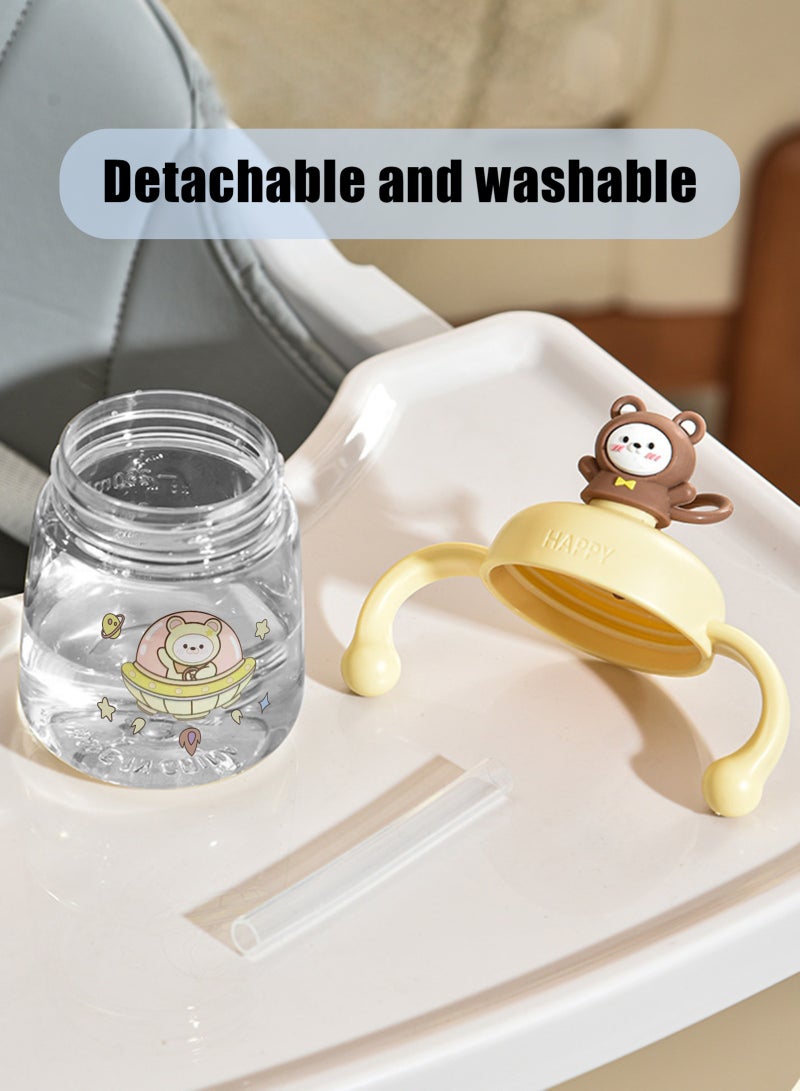 أوربازار 2 كوب شرب للأطفال الصغار، زجاجة مياه للأطفال سعة 350 مل مع غطاء قابل للطي، كوب شرب على شكل ديناصور للأطفال الصغار مع مقابض سهلة الإمساك ومقياس، كوب تدريب مانع للانسكاب للأطفال الذين يشربون بشكل مستقل - Image 5