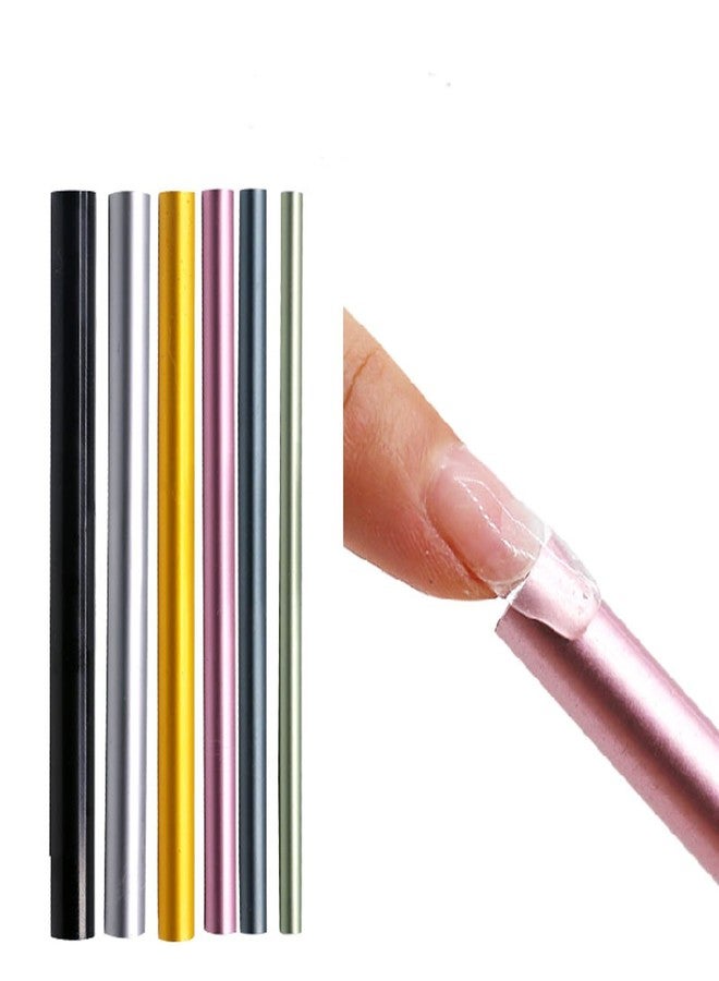TEONEI French Acrylic Nail Art Tips Shaping C Curve Metal Rod Sticks,UV Gel Tip Builder, Form Guide Mold Tips,Shaping Manicure Tool,6Pcs - Image 2