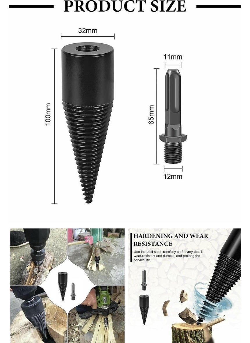 Biterse Fireplace Wood Log Separation and Splitting Device that can be attached to a drill bit if finished 32 mm  - Image 4